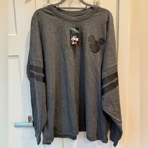 Disney Mickey Mouse Womens Long Sleeve Jersey Oversized Crewneck Shirt